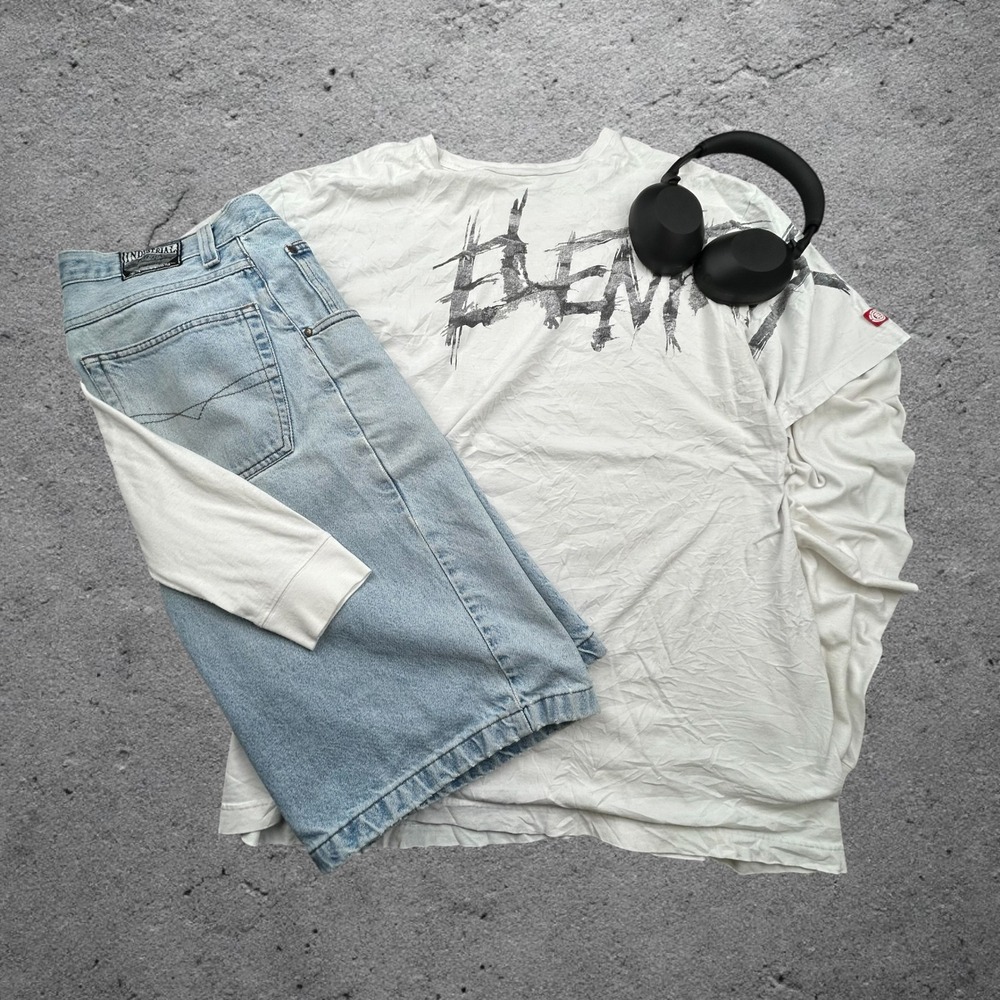 Element Skateboards Logo Graphic T-Shirt White Y2K Skater Grunge Mens XXL
